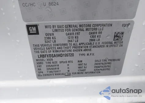 2017 Buick Envision Essence from USA, damaged, VIN LRBFXDSA9HD199720